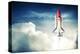 Space Shuttle Above Clouds-null-Stretched Canvas