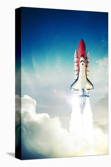 Space Shuttle Taking Off-null-Stretched Canvas