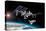 Space Station in Orbit around Earth with Space Shuttle-null-Stretched Canvas