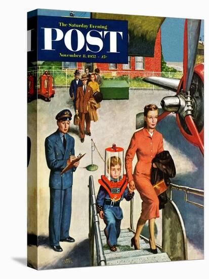 "Space Traveller" Saturday Evening Post Cover, November 8, 1952-Amos Sewell-Premier Image Canvas