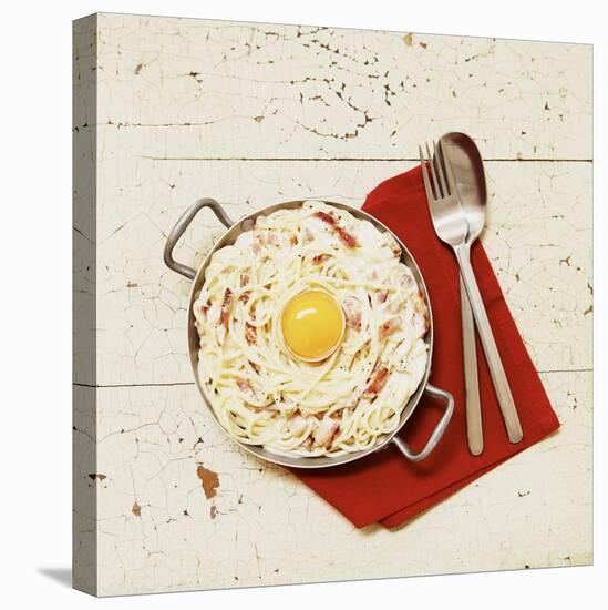 Spaghetti Carbonara with Egg-Thomas Dhellemmes-Premier Image Canvas