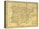 Spain And Portugal Old Map, Published In Venice, Italy, 1810-marzolino-Stretched Canvas