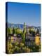 Spain, Andalucia, Granada Province, Granada, Alhambra Palace and Sierra Nevada Mountains-Alan Copson-Premier Image Canvas