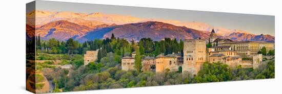 Spain, Andalucia, Granada Province, Granada, Alhambra Palace and Sierra Nevada Mountains-Alan Copson-Premier Image Canvas