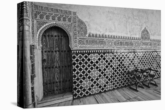 Spain, Andalusia, Alhambra. Ornate door and tile of Nazrid Palace.-Julie Eggers-Premier Image Canvas