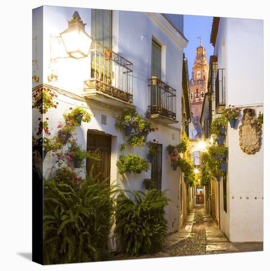 Spain, Andalusia, Cordoba. Calleja De Las Flores (Street of the Flowers) in the Old Town, at Dusk-Matteo Colombo-Premier Image Canvas