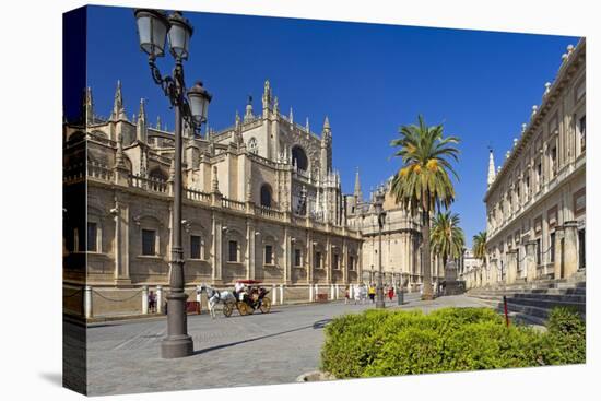 Spain, Andalusia, Seville, Cathedral, Street, Horse-Drawn Carriage-Chris Seba-Premier Image Canvas