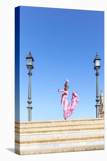 Spain, Andalusia, Seville. Flamenco Dancer Performing in Plaza De Espana-Matteo Colombo-Premier Image Canvas