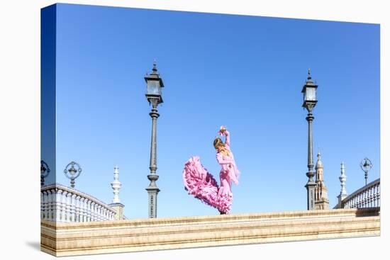 Spain, Andalusia, Seville. Flamenco Dancer Performing in Plaza De Espana-Matteo Colombo-Premier Image Canvas