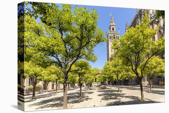 Spain, Andalusia, Seville. Patio De Los Naranjos in the Cathedral and Giralda Tower-Matteo Colombo-Premier Image Canvas