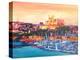 Spain Balearic Islands Majorca Cathedral w Harbour-Markus Bleichner-Stretched Canvas