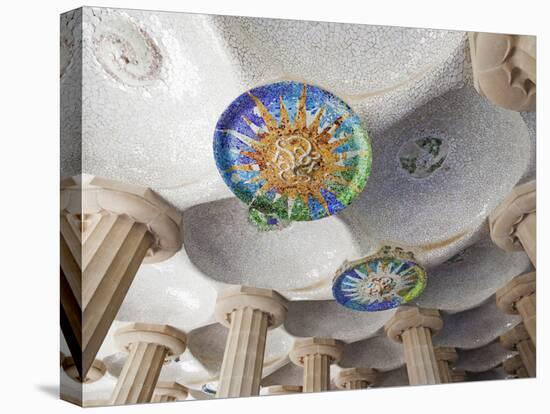 Spain, Barcelona, Guell Park, Ceiling Detail in the Hall of Columns-Steve Vidler-Premier Image Canvas