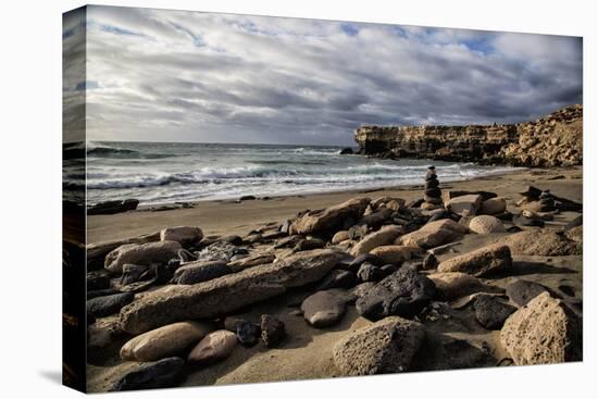 Spain, Canary Islands, Fuerteventura, Beach, Stone Tower, Sea-Andrea Haase-Premier Image Canvas