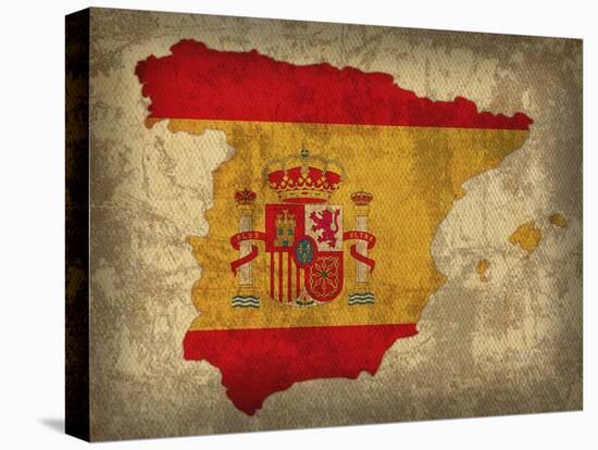 Spain Country Flag Map-Red Atlas Designs-Premier Image Canvas