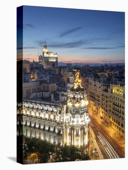 Spain, Madrid, Metropolis Building and Gran Via-Michele Falzone-Premier Image Canvas