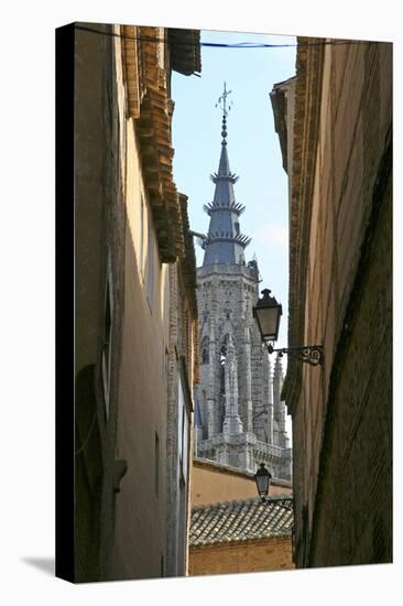 Spain, Toledo. Cathedral Steeple and Streetlight-Kymri Wilt-Premier Image Canvas