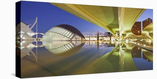 Spain, Valencia, Ciudad De Las Artes Y De Las Ciencias, L'Hemisfric, Bridge, Water-Rainer Mirau-Premier Image Canvas