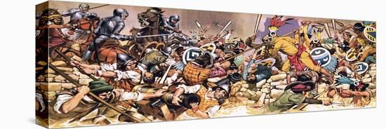 Spaniards under Attack from Aztecs-Mcbride-Premier Image Canvas