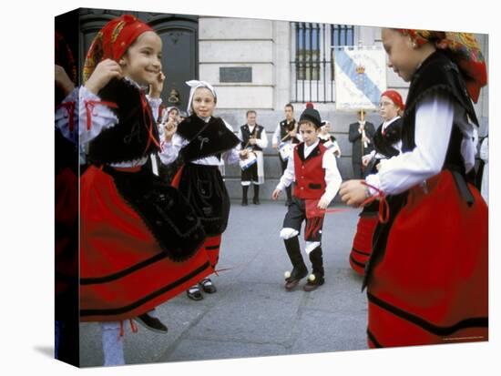 Spanish Children in National Dress Performing Outdoors at Plaza De La Puerto Del Sol, Madrid, Spain-Richard Nebesky-Premier Image Canvas
