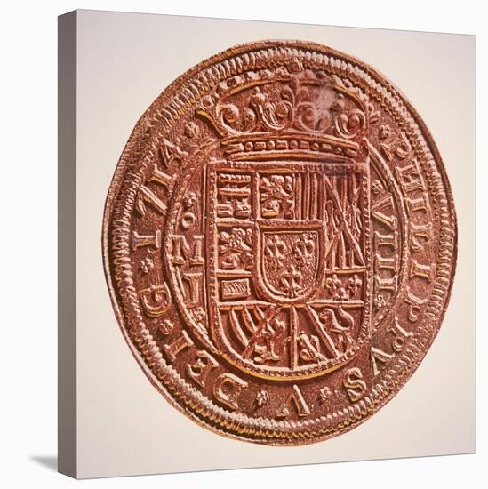 Spanish Gold Doubloon, Looted by Pirates, 1714-null-Premier Image Canvas