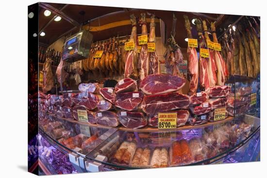 Spanish Ham for Sale in Covered Market, Las Ramblas, Barcelona, Catalunya, Spain, Europe-James Emmerson-Premier Image Canvas