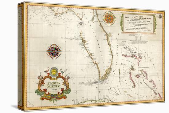 Spanish Map of Florida and the Bahamas, 1805-null-Premier Image Canvas