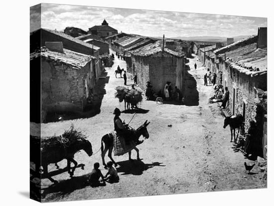 Spanish Village Showing Rows of Crude Stone and Adobe Houses-W^ Eugene Smith-Premier Image Canvas