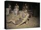 Spartacus by Stanley Kubrik with Tony Curtis and Kirk Douglas, 1960 (photo)-null-Stretched Canvas