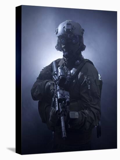 Special Operations Forces Soldier Equipped with Night Vision And An HK416 Assault Rifle-Stocktrek Images-Premier Image Canvas