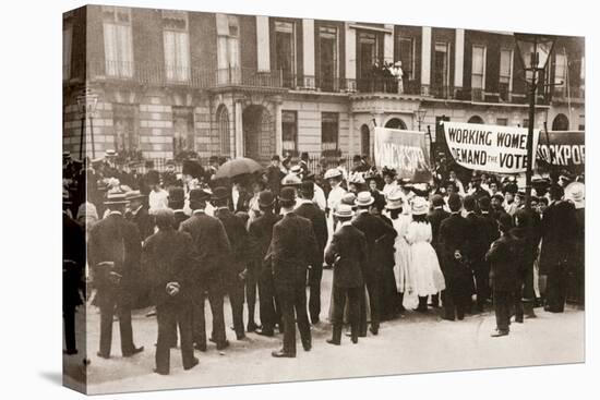 Spectators gather on Portland Place to watch the Women's Sunday procession, London, 21 June 1908-Unknown-Premier Image Canvas