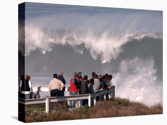 Spectators Line the Bluff at La Jolla Cove to Get a Good Look at the Large Surf in San Diego-null-Premier Image Canvas