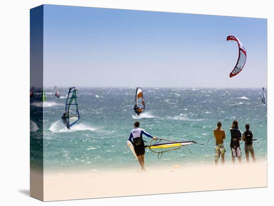 Spectators Watching Windsurfing in High Levante Winds in the Strait of Gibraltar, Valdevaqueros, Ta-Giles Bracher-Premier Image Canvas