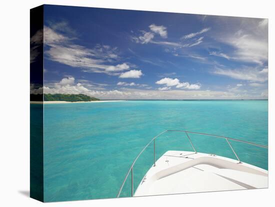 Speedboat Arriving in Tropical Beach, Maldives, Indian Ocean, Asia-Sakis Papadopoulos-Premier Image Canvas