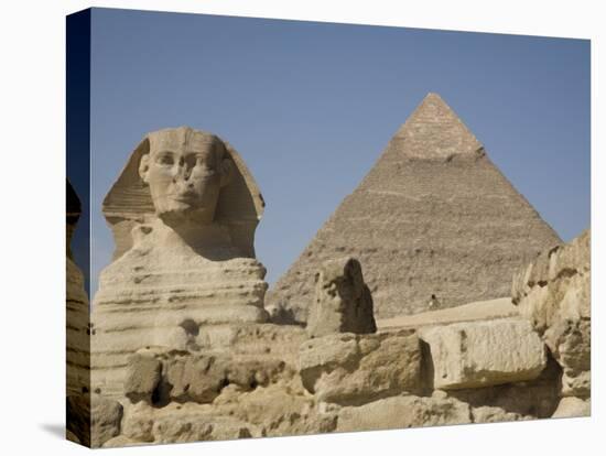 Sphinx and the Pyramid of Cheops, Giza, UNESCO World Heritage Site, Near Cairo, Egypt-Olivieri Oliviero-Premier Image Canvas