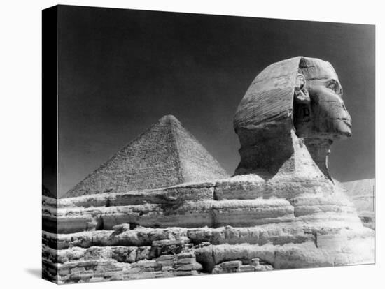 Sphinz and Cheops Pyramid at Giza, Egypt-null-Stretched Canvas