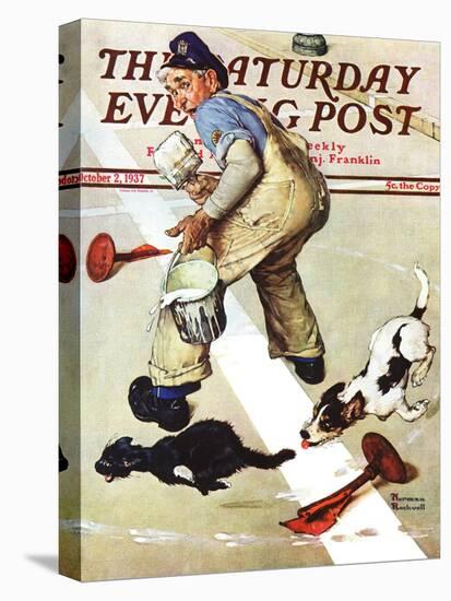 "Spilled Paint" Saturday Evening Post Cover, October 2,1937-Norman Rockwell-Premier Image Canvas