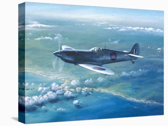 Spitfire Pr Mk IV Over Sicily-Roy Cross-Stretched Canvas