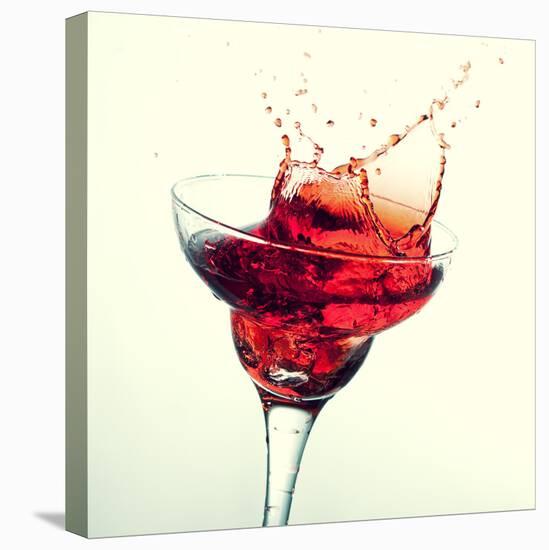 Splashing Margarita Cocktail-nikkytok-Stretched Canvas