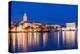 Split Harbour with Cathedral of Saint Domnius at dusk, Split, Dalmatian Coast, Croatia-Neil Farrin-Premier Image Canvas