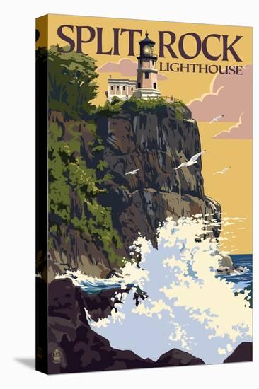 Split Rock Lighthouse - Minnesota-Lantern Press-Stretched Canvas