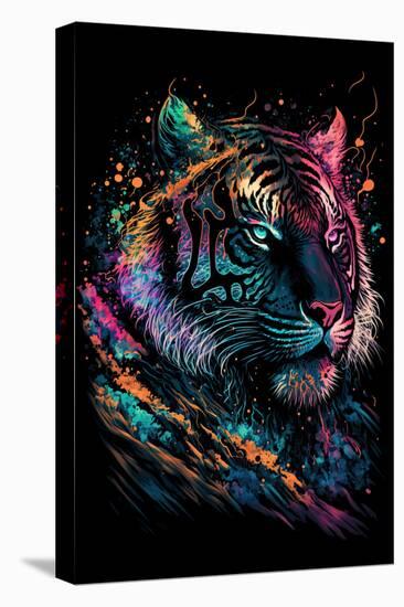 Splosion Tiger 1-null-Stretched Canvas