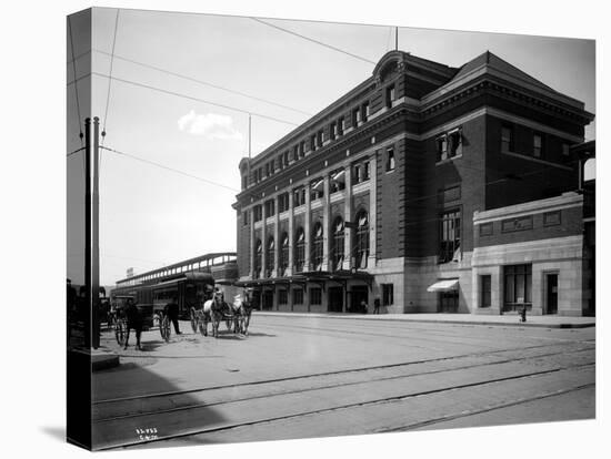 Spokane: O.W. and Milwaukee Station, 1915-Asahel Curtis-Premier Image Canvas