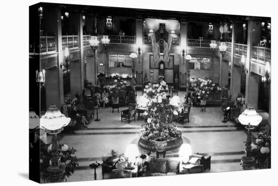 Spokane, WA Davenport Hotel Lobby View Photograph - Spokane, WA-Lantern Press-Stretched Canvas