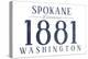 Spokane, Washington - Established Date (Blue)-Lantern Press-Stretched Canvas