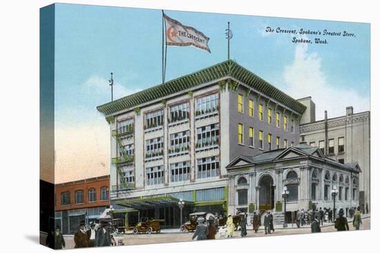 Spokane, Washington, Exterior View of the Crescent Store Building-Lantern Press-Stretched Canvas