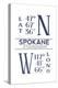 Spokane, Washington - Latitude and Longitude (Blue)-Lantern Press-Stretched Canvas