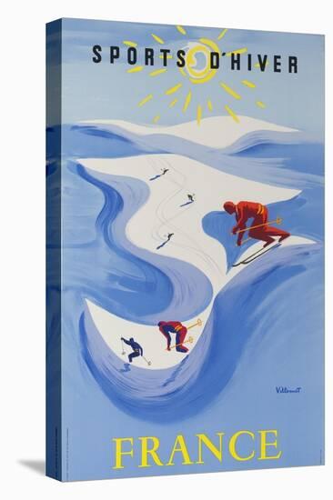 Sports D'Hiver, France, French Travel Poster Winter Sports-null-Premier Image Canvas