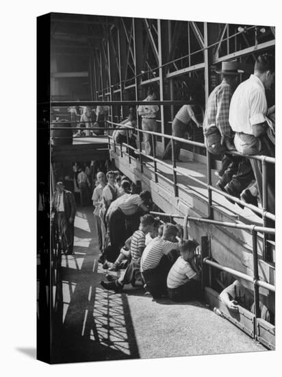 Sports Fans Attending Baseball Game at Ebbets Field-Ed Clark-Premier Image Canvas