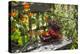 Spotted Dishes with Berries and Blossoms on Old Garden Bench-Andrea Haase-Premier Image Canvas