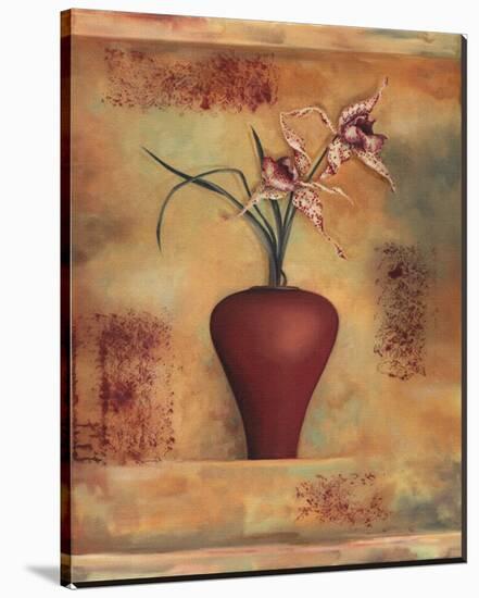 Spotted Orchid in Vase-Louise Montillio-Stretched Canvas